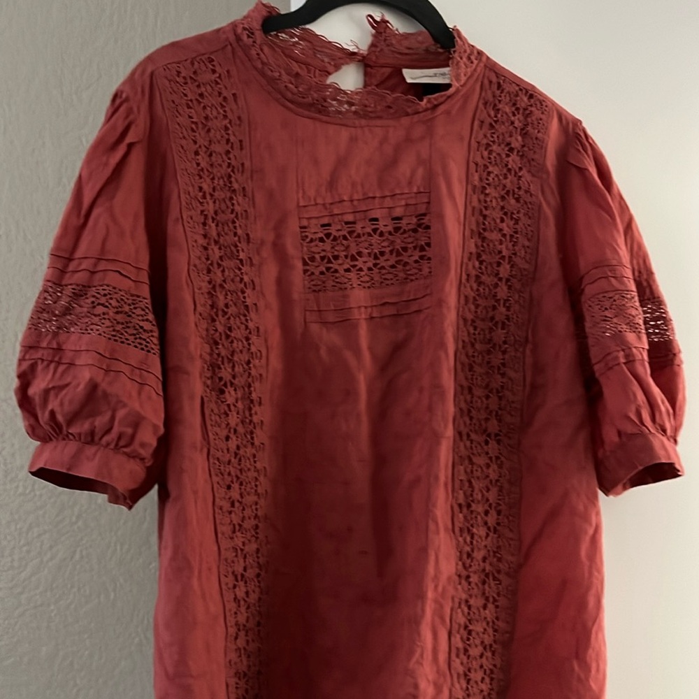 Cute rust colored lacy blouse from Universal threads, a target brand.